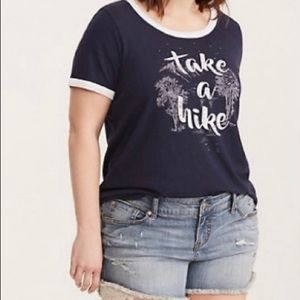 Torrid plus size 6 Take a Hike graphic ringer tee